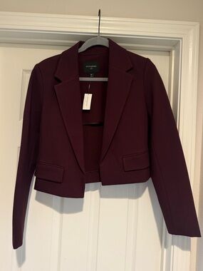 Banana Republic Women's Cropped Blazer Jacket - Deep Burgundy